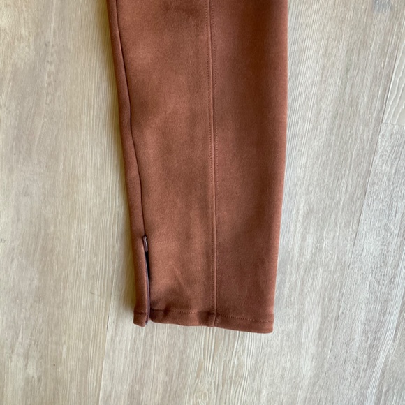 Anthropologie Faux Suede Leggings cognac brown pants western equestrian rich mom - Picture 5 of 15